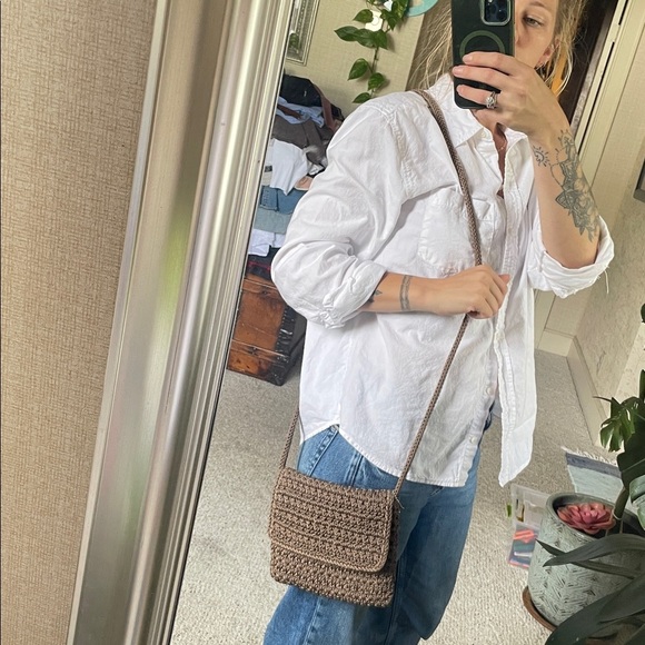 The Sak Elegant Brown Crochet Crossbody Bag - Picture 8 of 9